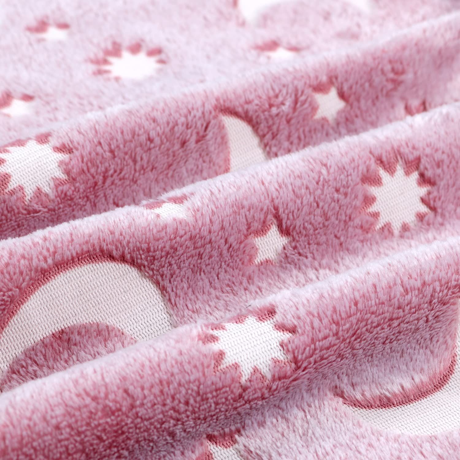 Super Soft Fuzzy Plush Flannel for Girls and Boys Sleeping Snuggle Blanket,All Seasons for Bed or Sofa,152*127CM (Pink Moon) — image 2