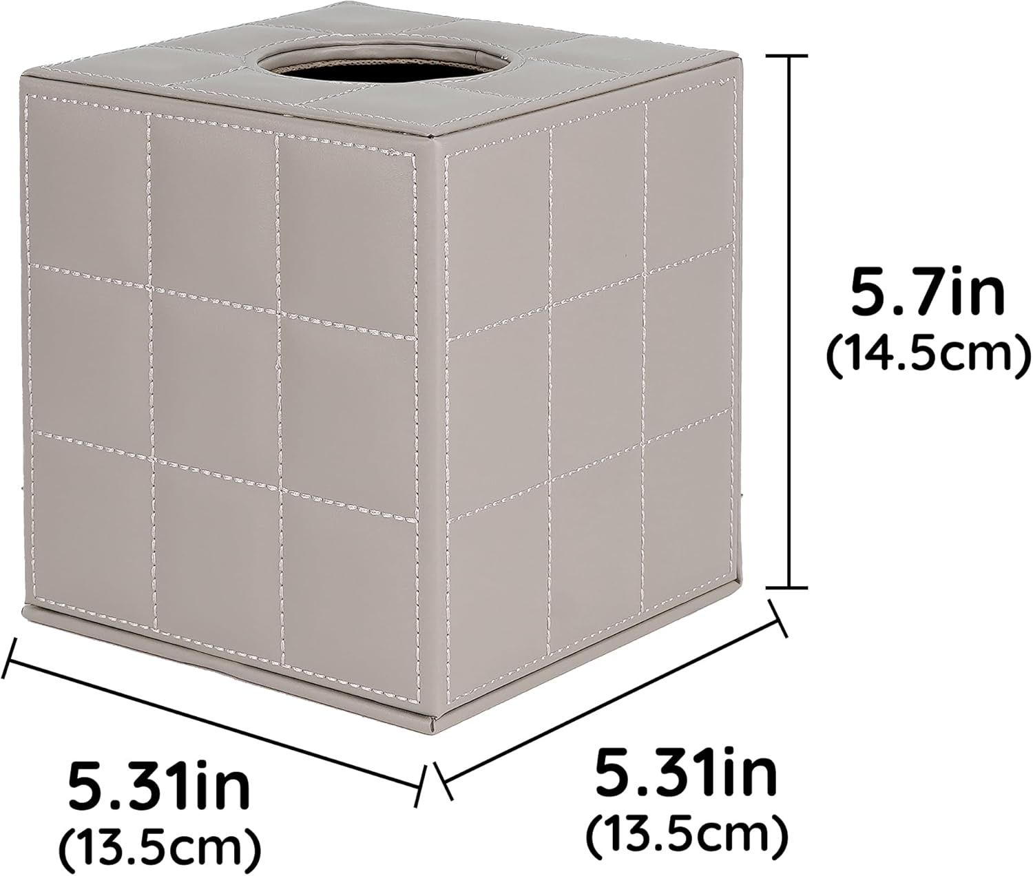 Tissue Box Cover Square Tissue Box Stylish PU Tissue Box Holder with Magnetic Bottom, Cube Leather Tissue Cover for Living Room Bathroom Table Desk Home Office — image 5