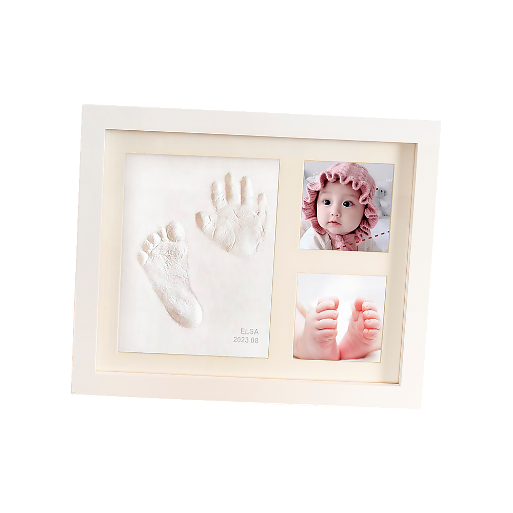 Baby Hand & Foot Print Clay Cast Kit Photo Picture Frame Christening Gift — image 3