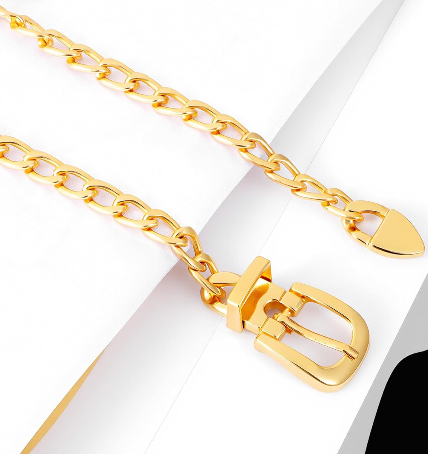 Gold Belt Chain, Adjustable Gold Chain Belts For Women, Stylish Accessory for Jeans Dresses Body Waist Decoration (41.7 Inch/106 cm Long) β image 6