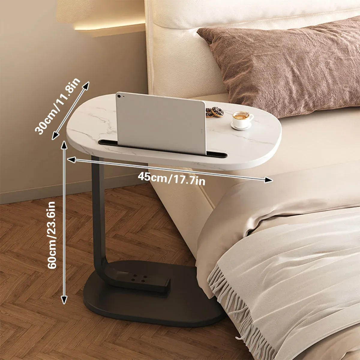 Mini Side Table Wooden Board Movable Lightweight Small Desk Compact Home Office — image 3