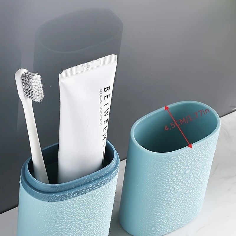 1pc Portable Toothbrush Holder Box, Multi-functional Travel Toothbrush Storage Case, Mouthwash Cup and Toothbrush Container.white — image 5