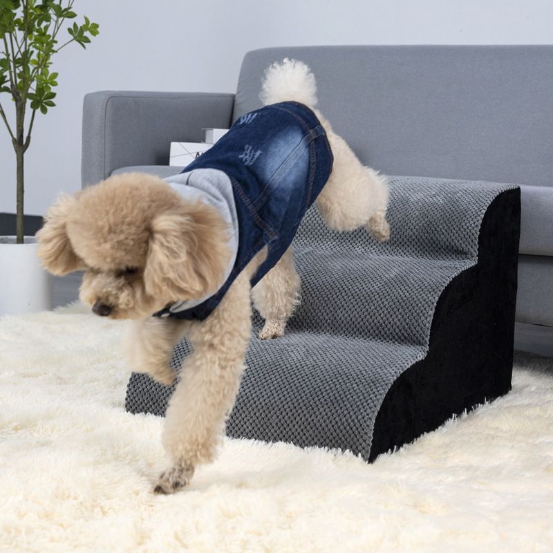 Detachable Washable Non Slip Pet Stairs Ramp Dog Bed Climbing Ladder — image 2