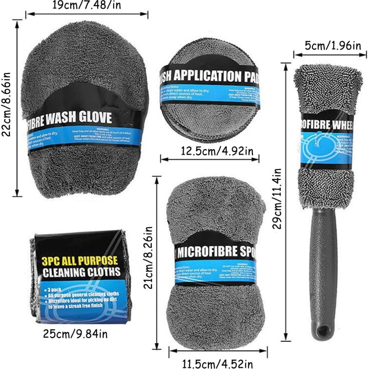 Car Cleaning Sponge Towel Brushe Set 9Pcs Car Wash Kits Cleaning Tools Set โ image 5
