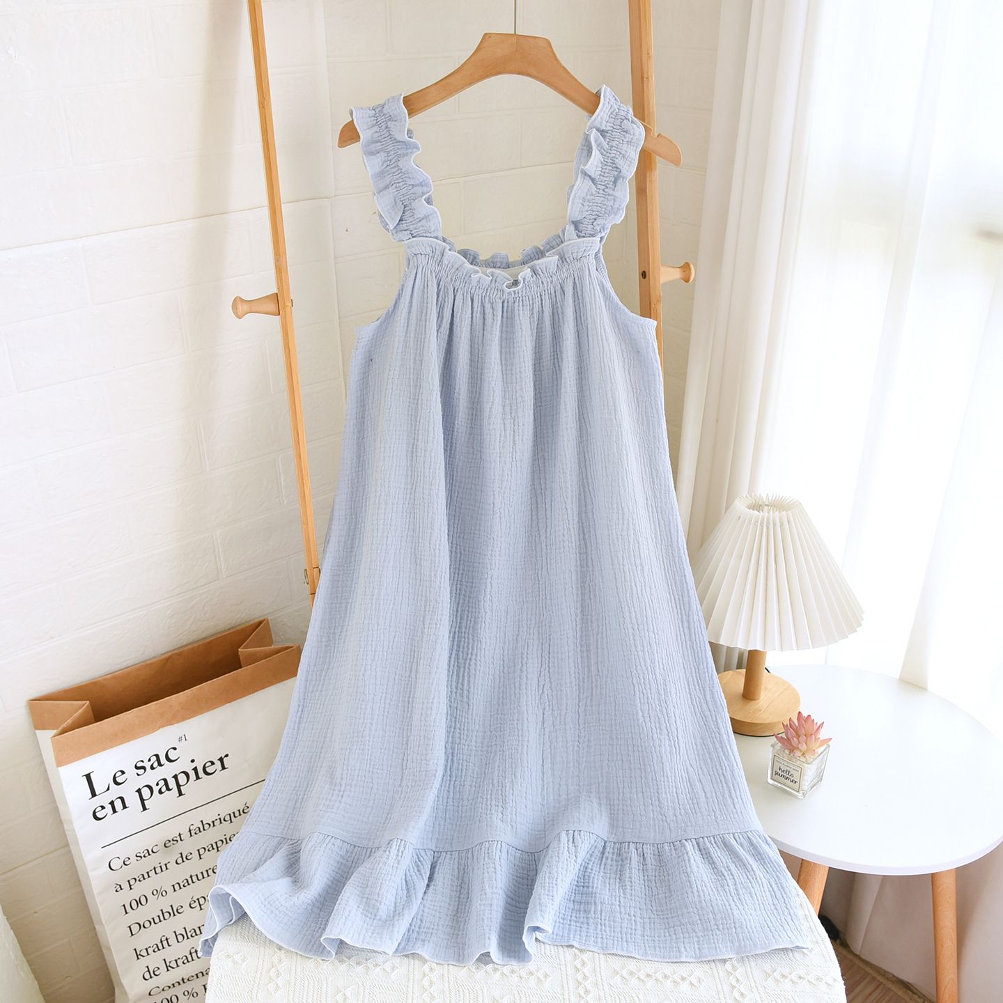 Garmina Women Cotton Sling Nightdress Long Summer White sling โ image 4