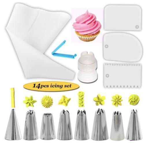 14-Piece Purple Tulle Set, Liquor Bag Tweezers Dough Scraper — image 4