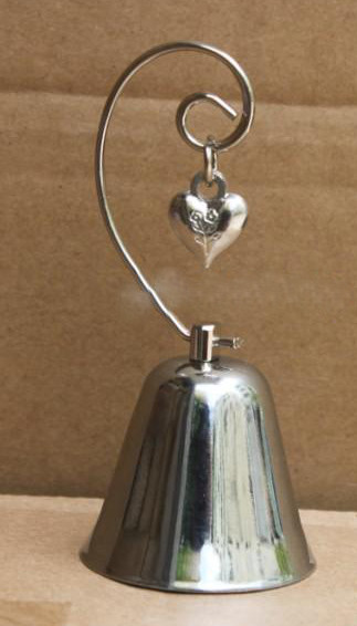 10 Pack of Silver Wedding Kissing Bell Name Card Stand Holder with Heart in Ring Bomboniere Favour Gift โ image 3