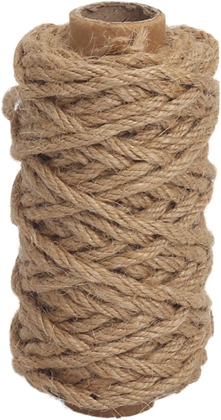 Strong Natural Jute Twine, 4mm Thick 66 Feet Long Jute String Rope Roll for Garden, Arts & Crafts, Home Decor, Packaging