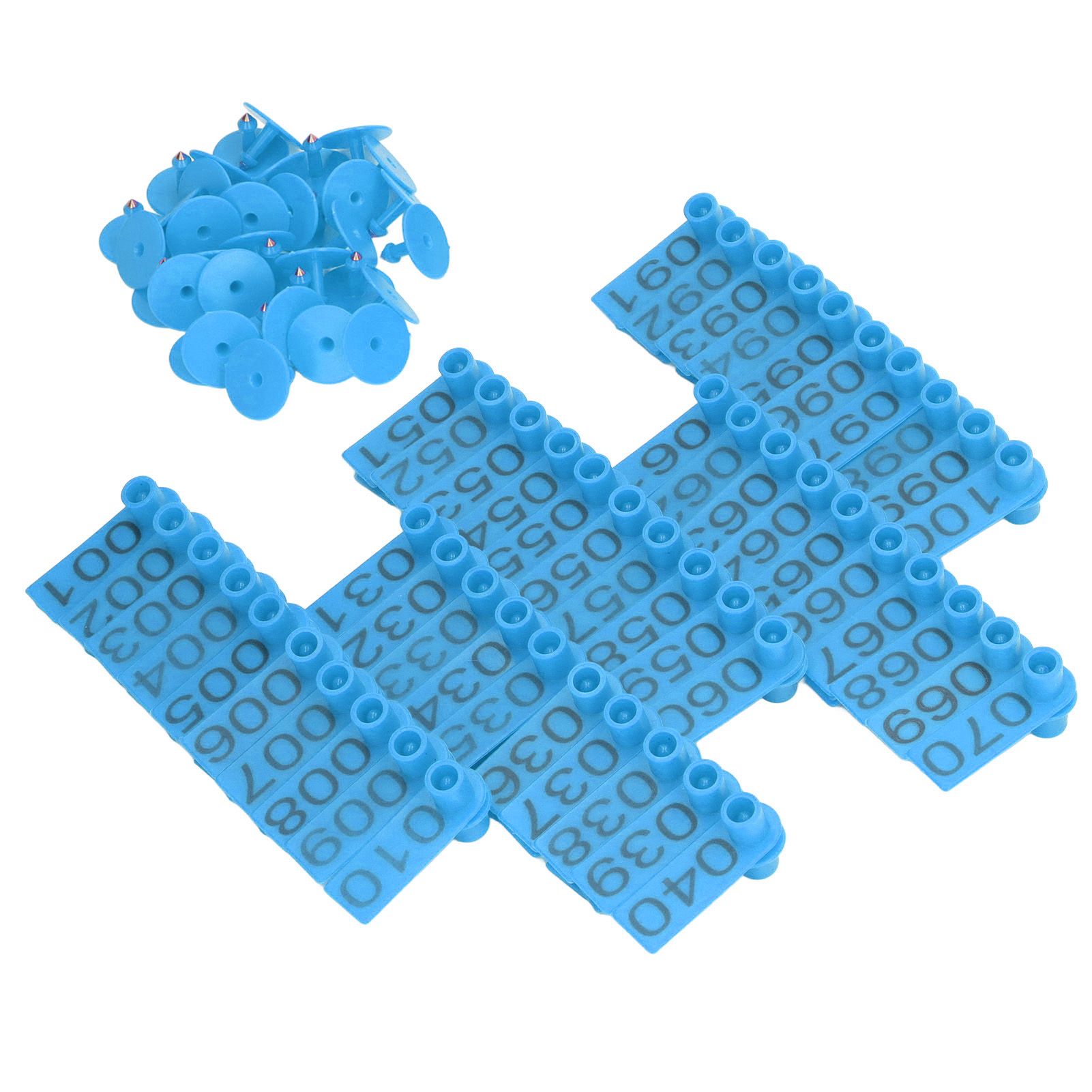 100 Sets Numbered Cattle Ear Tags Accurate Livestock Identification Card for Cow Pig Sheep Blue — image 5
