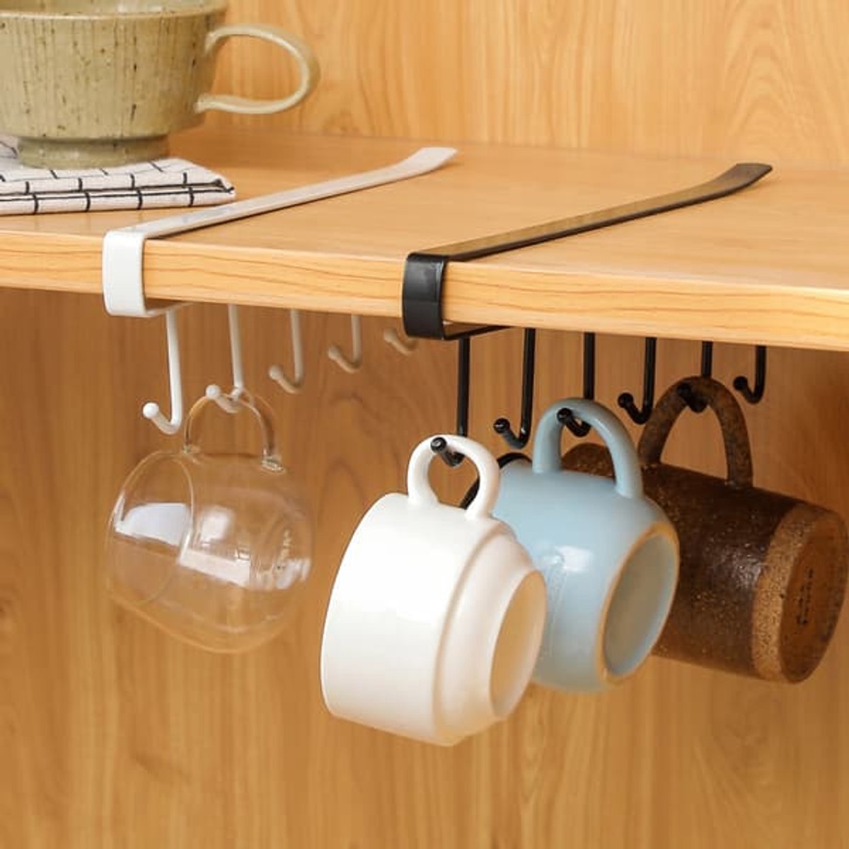 Storage Hooks - Shelf Hanger - White - with 6 hooks โ image 3