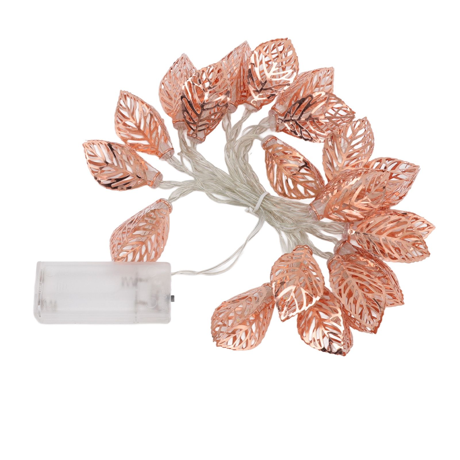 Rose Gold String Lights 20 LEDs Waterproof Battery Powered Hollowed Out Leaf Lights String Party Door Indoor โ image 5