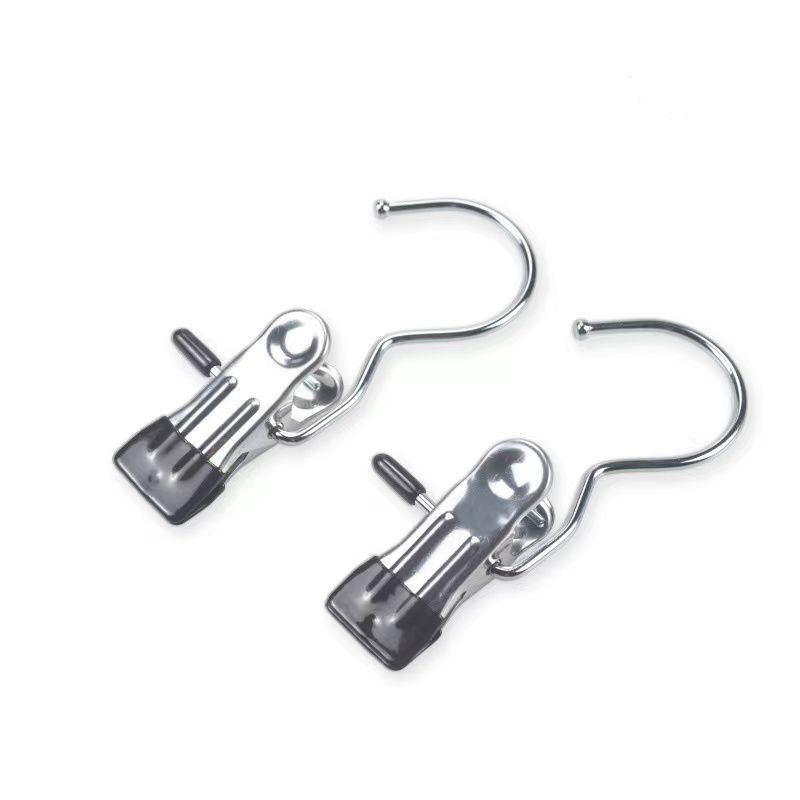 6PC Clothes Pins, Hangers with Clips, Stainless Steel Hanger Clips, Hanger Hooks for Closet, Travel, Socks, Bags