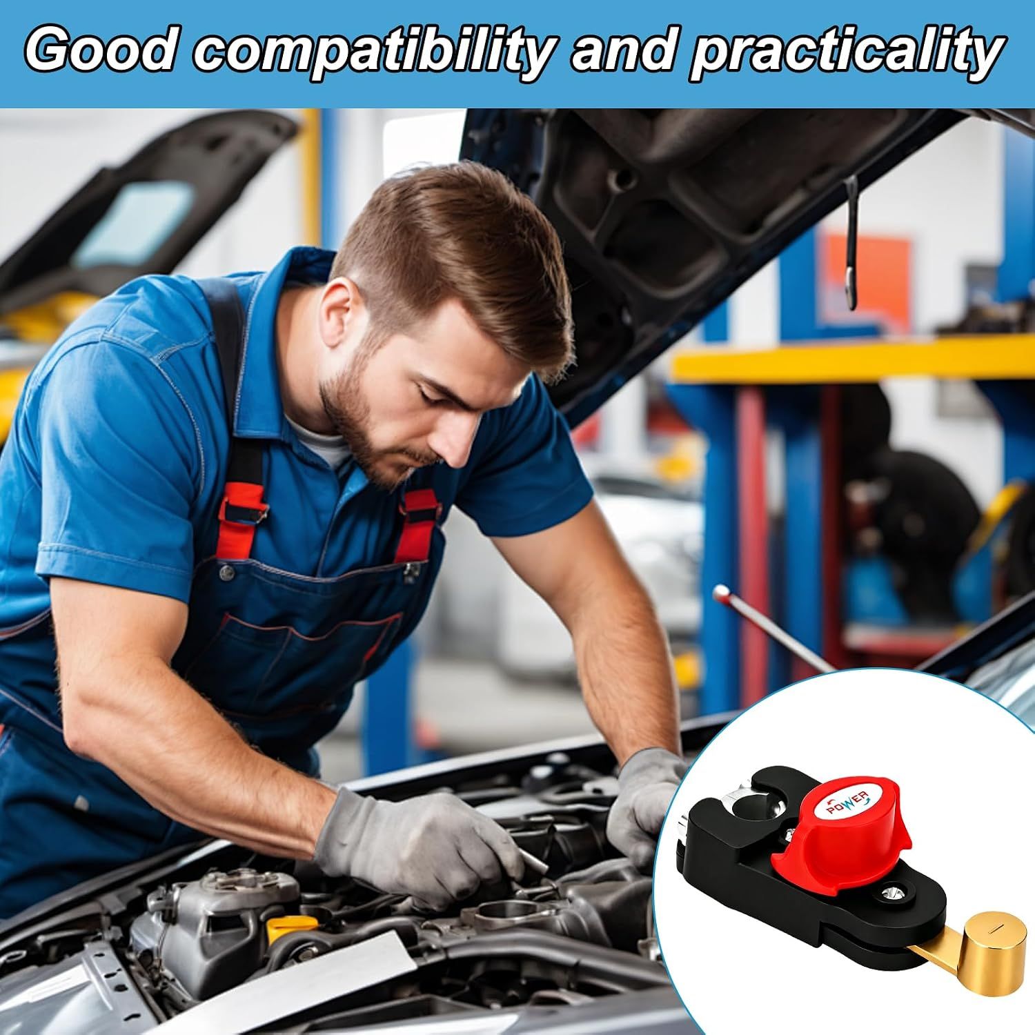 12V-24V Rotary Battery Disconnect Switch, Pure Copper Cut-Off Isolator with Adjustable Top Screw for Cars, Trucks, Boats and RVs โ image 6