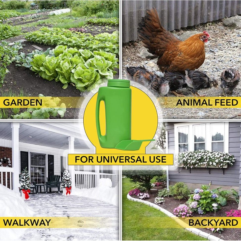 Spreader Shaker Salt Seed Spreader for Seeds 2L Ice Melt Tool Garden Fertilizer Plant Food Spreader Adjustable Handheld Lawn — image 4