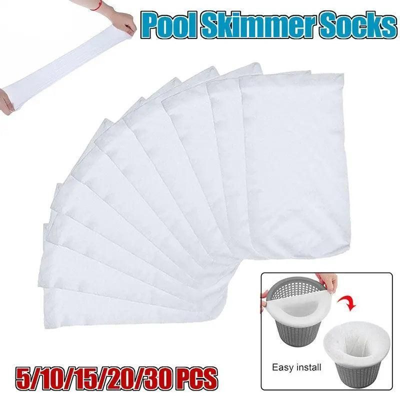 Pool Skimmer Socks for Filter Basket Debris Net Bags 5 to 30 Pieces - 5PCS — image 2