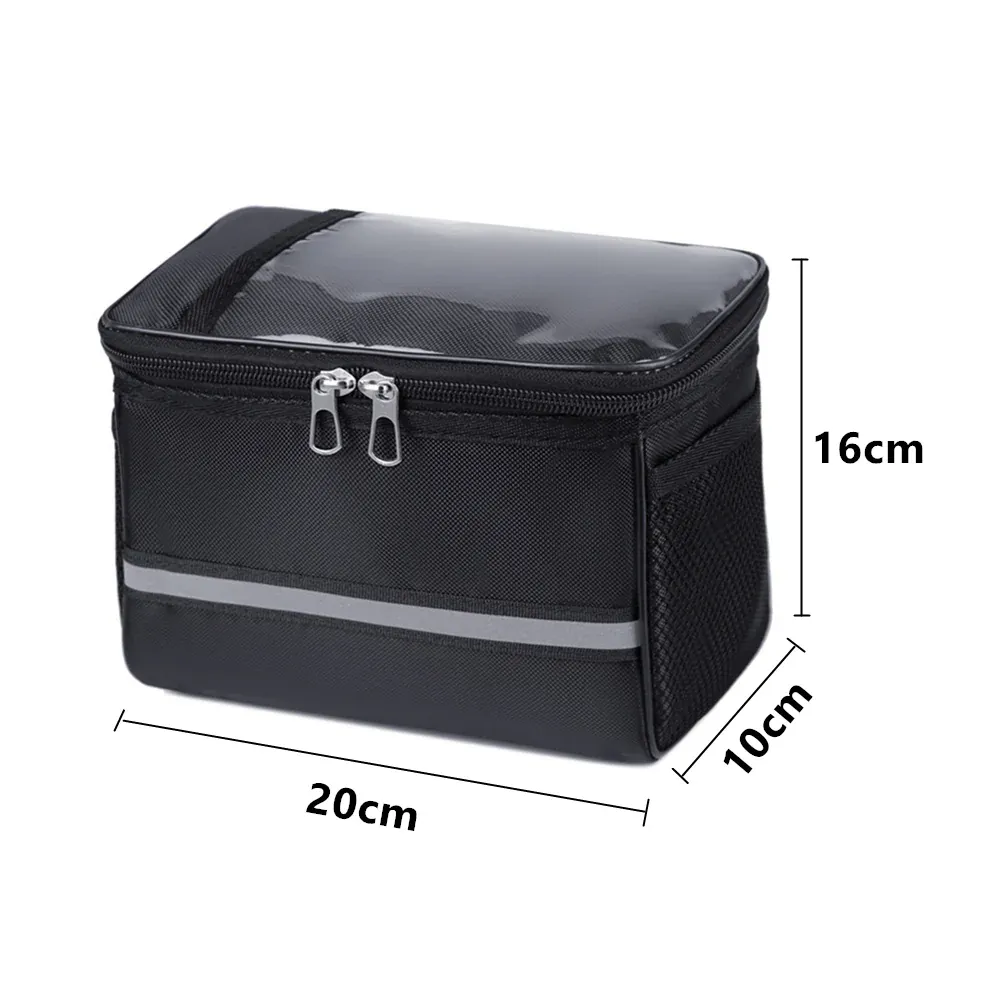 Waterproof Bicycle Handlebar Bag with Touchscreen Phone Pocket and Reflective Strip — image 3