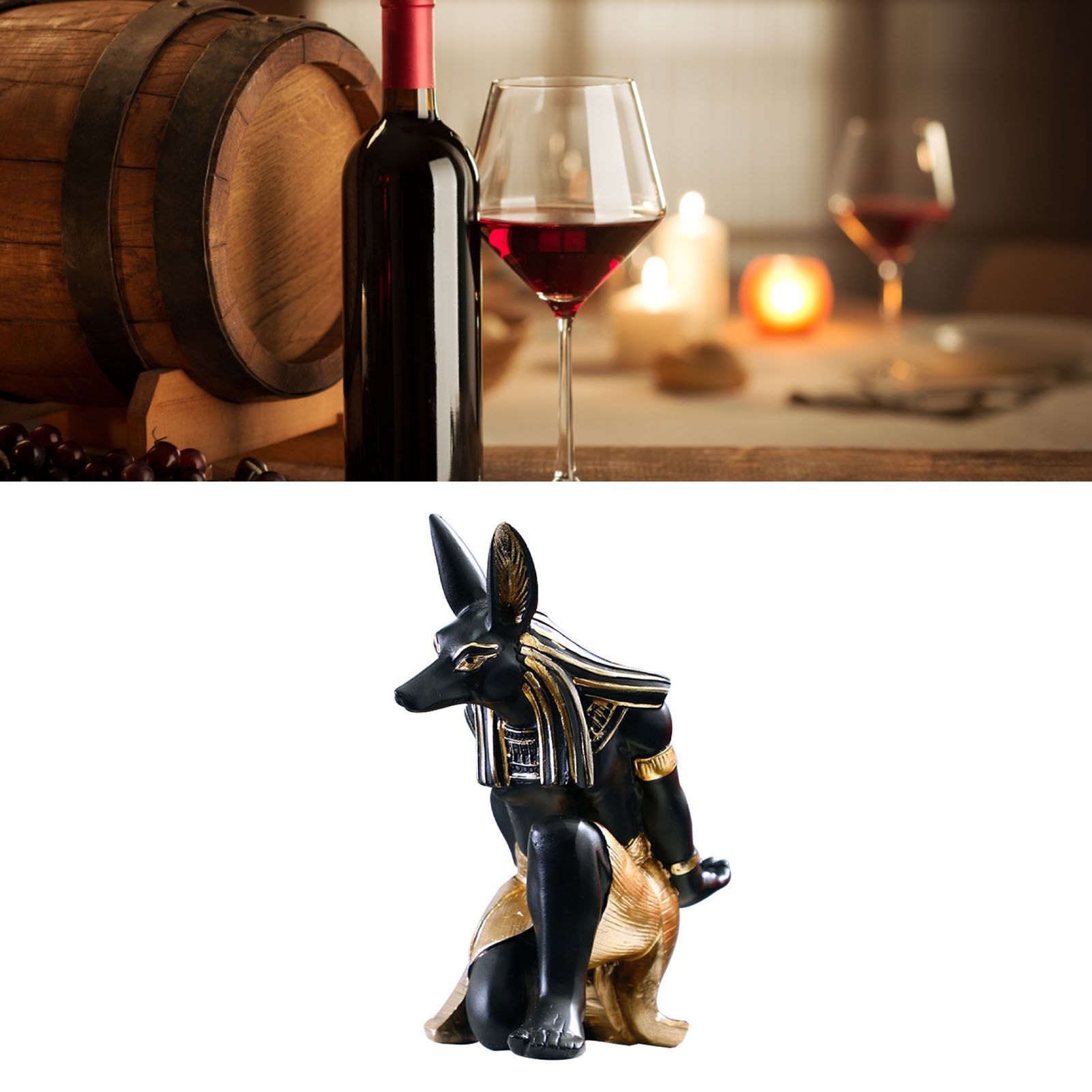 Creative Wine Rack Synthetic Resin Innovative Wine Rack Holder Single Bottle Wine Stand Table Ornament Anubis โ image 6