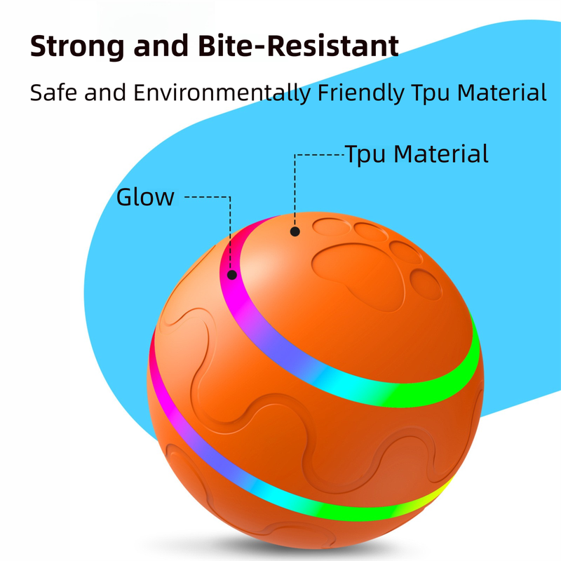 Yellow Durable TPU Smart Interactive Electric Pet Toy Ball With Remote - Automatic Normal & Crazy Mode Bouncing Dog & Cat Chew Toy, Remote Activated — image 2
