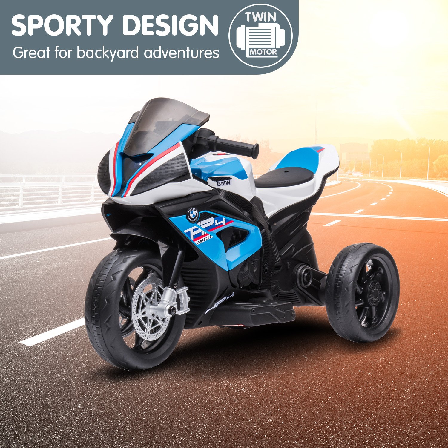 Kahuna Licensed BMW HP4 Race Kids Electric Ride On Motorcycle Battery Powered Motorbike Toy for Children - Blue — image 6
