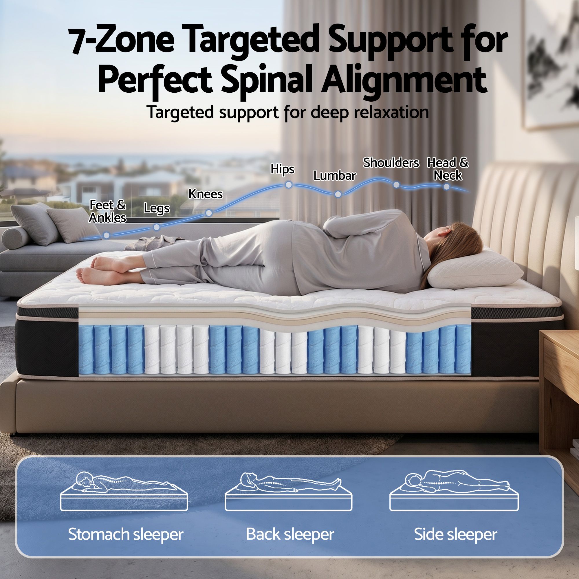 Giselle 35cm Single Mattress Firm with Copper Memory Foam and Edge Support โ image 3