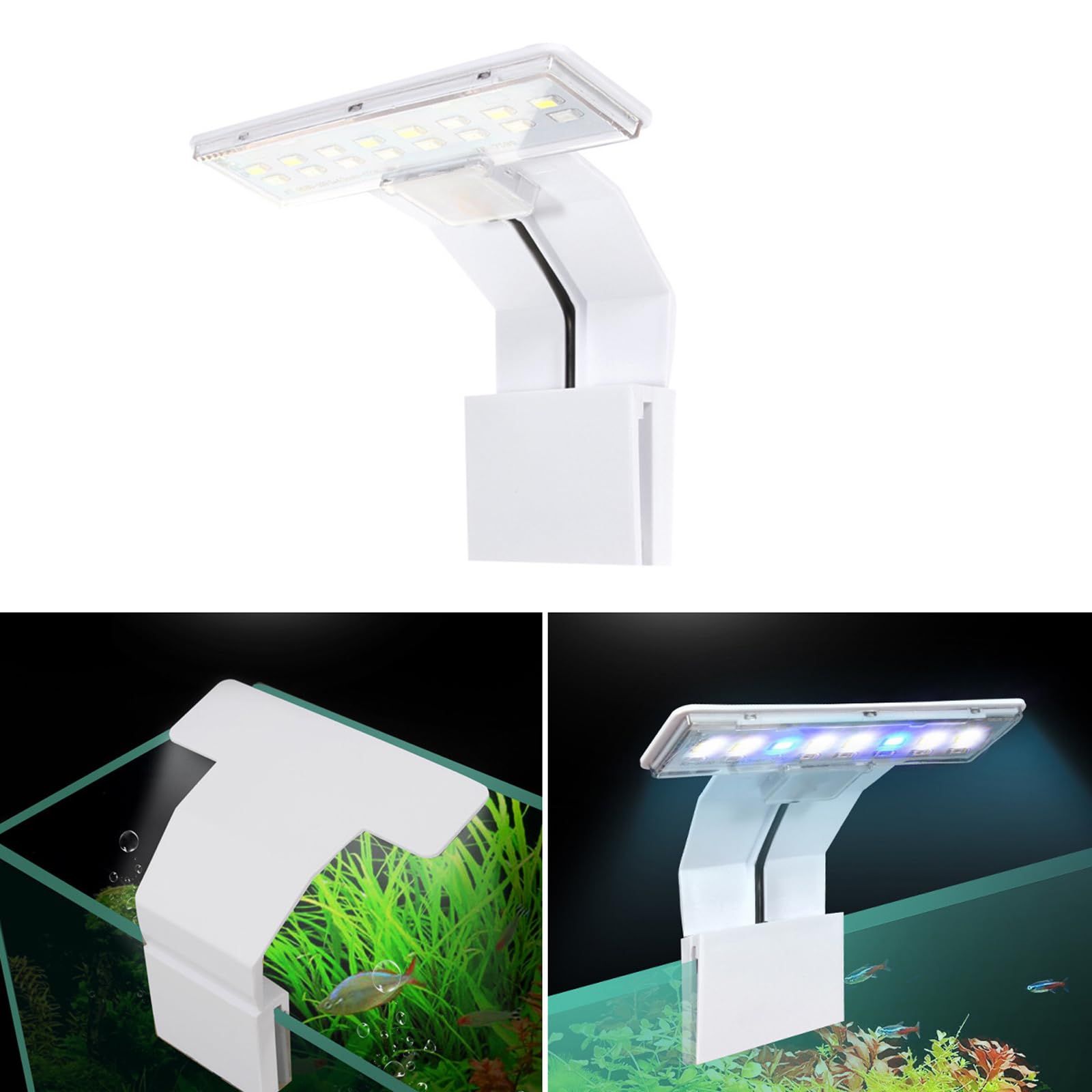 Fish Tank Light Aquarium Planted Clip Lamp, LED Aquarium Fish Aquarium LED Super Bright White South American Straw jar clamp Light — image 5