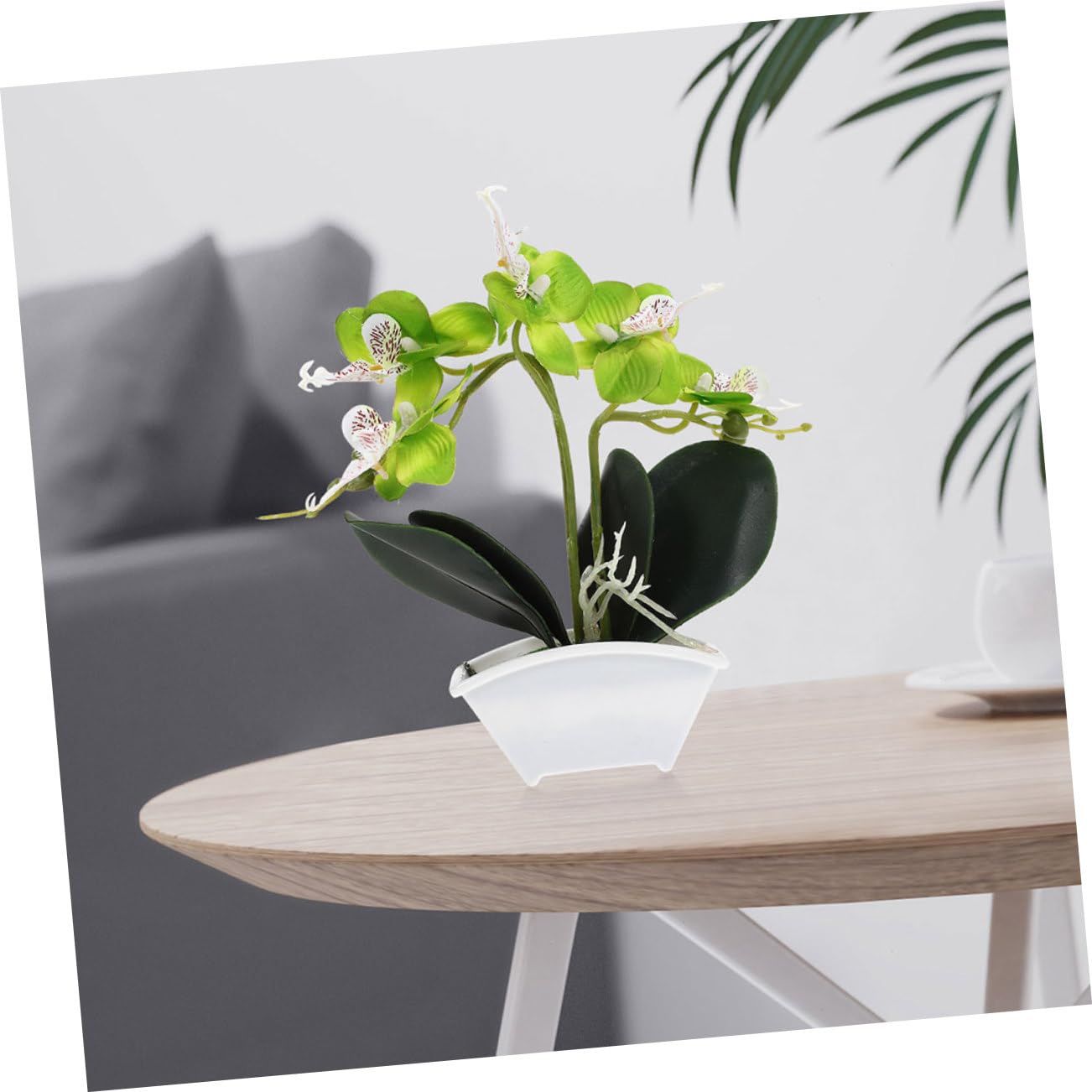 2pcs Simulation Phalaenopsis Lifelike Potted Flower Faux Potted Flower Small Fake Bonsai Ornaments Simulated Potted — image 4
