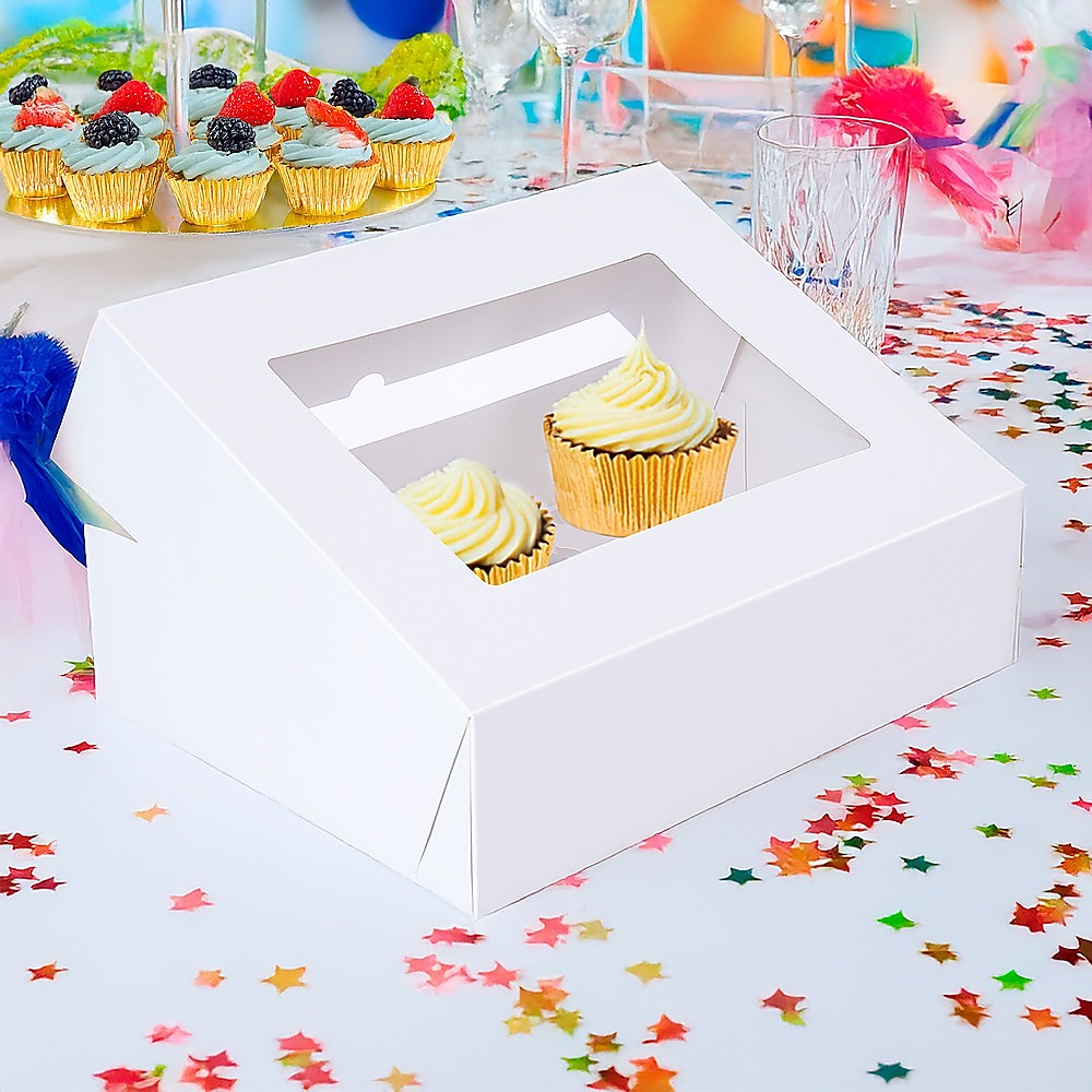 50pcs Cupcake Boxes 12-Hole Laminated Clear Window Face Boxes Favour โ image 2