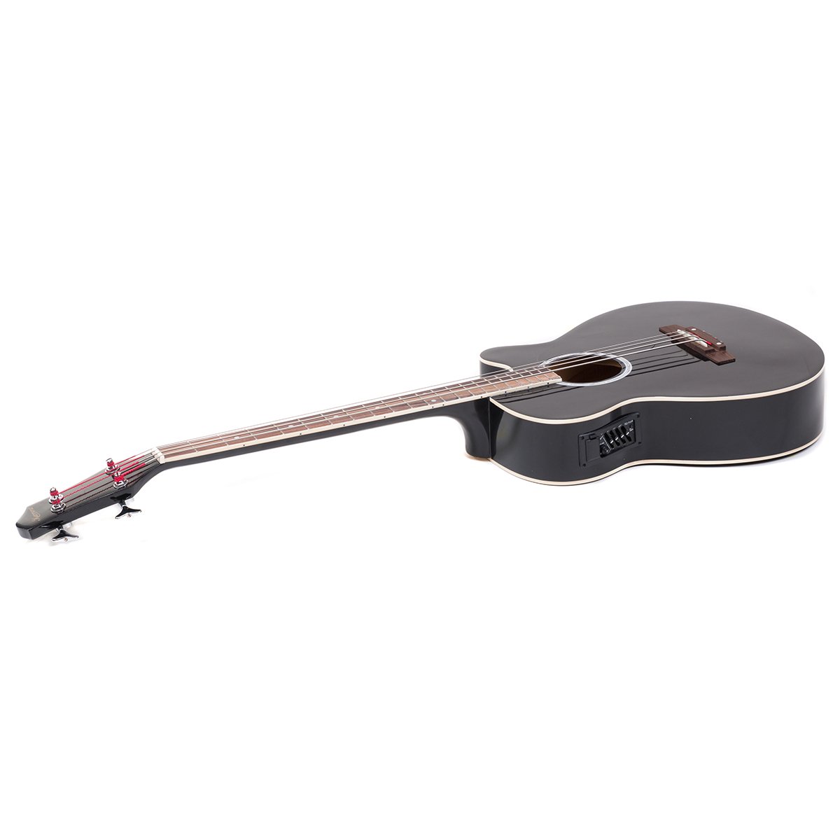 Karrera 43in Acoustic Bass Guitar - Black — image 3