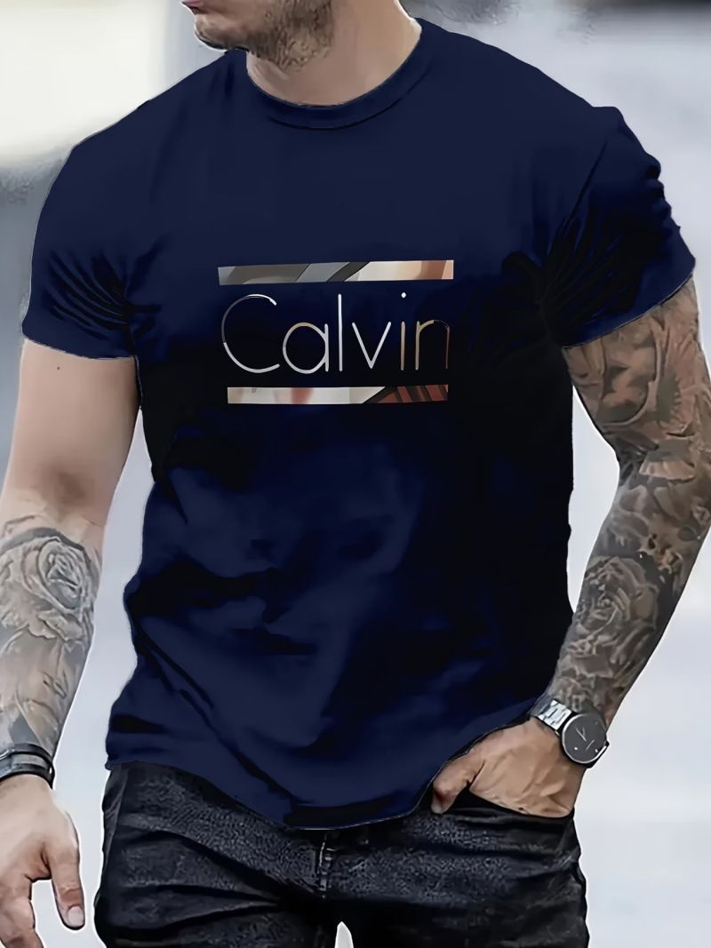 Men'S Casual T-Shirt Short Sleeve Tee Polyester Round Neck Lightweight Everyday - Khaki - Size 3XL(AU 3XL/EU56) โ image 4