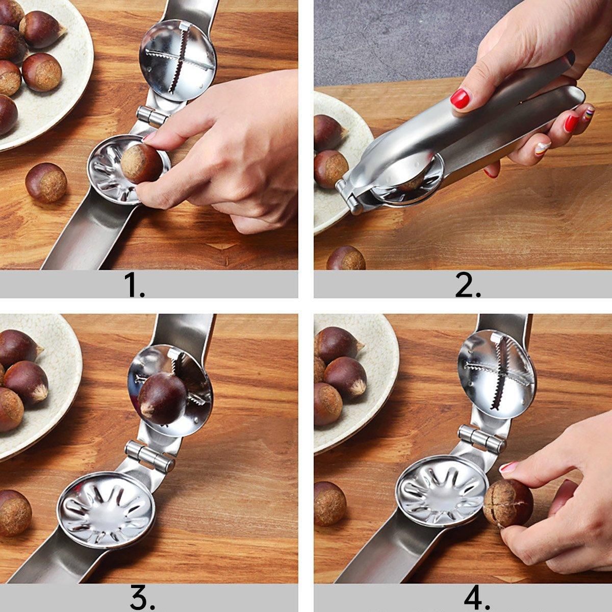 Chestnut Opener 304 Stainless Steel Cross Chestnut Shell Stripper Nut Cracker โ image 6
