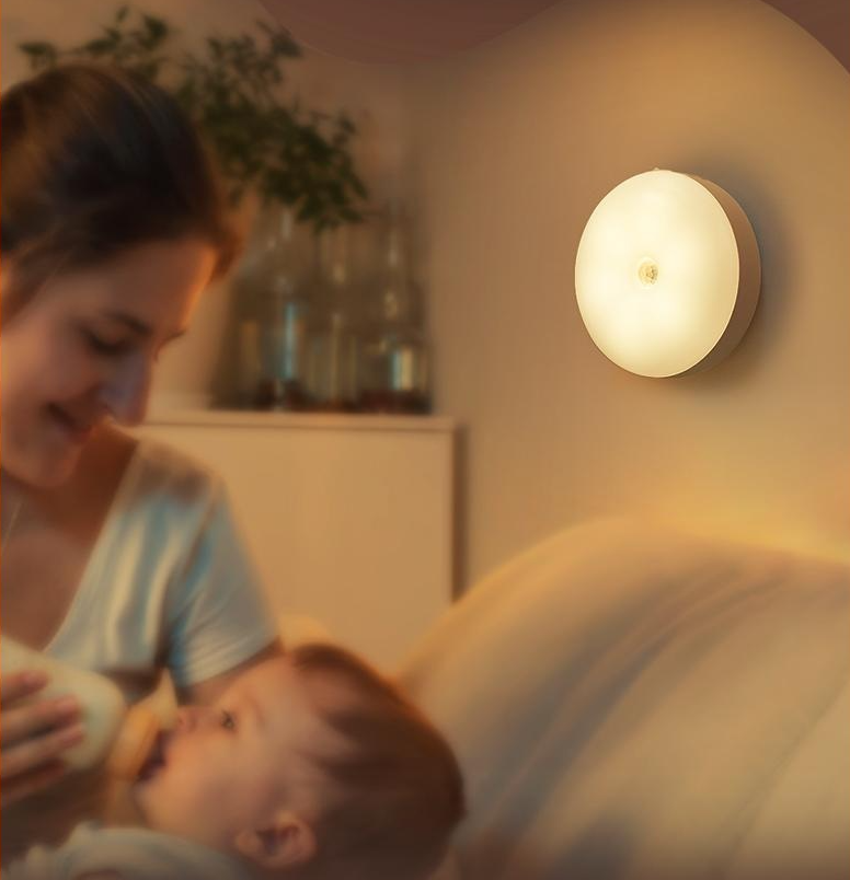 Motion Sensor LED Night Light, 86mm Diameter Smart Induction Lamp with USB Charging & Magnetic Mount, Long-Lasting Battery — image 3