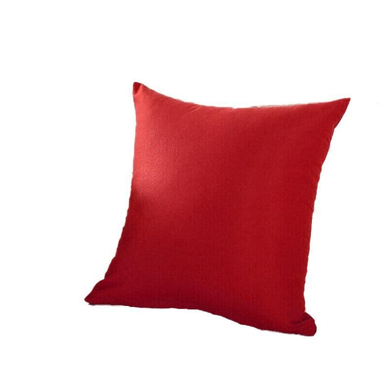 40 × 40cm Multicoloured Plain Solid Colour Cushion Cover Covers Decorative Pillow Case - Red