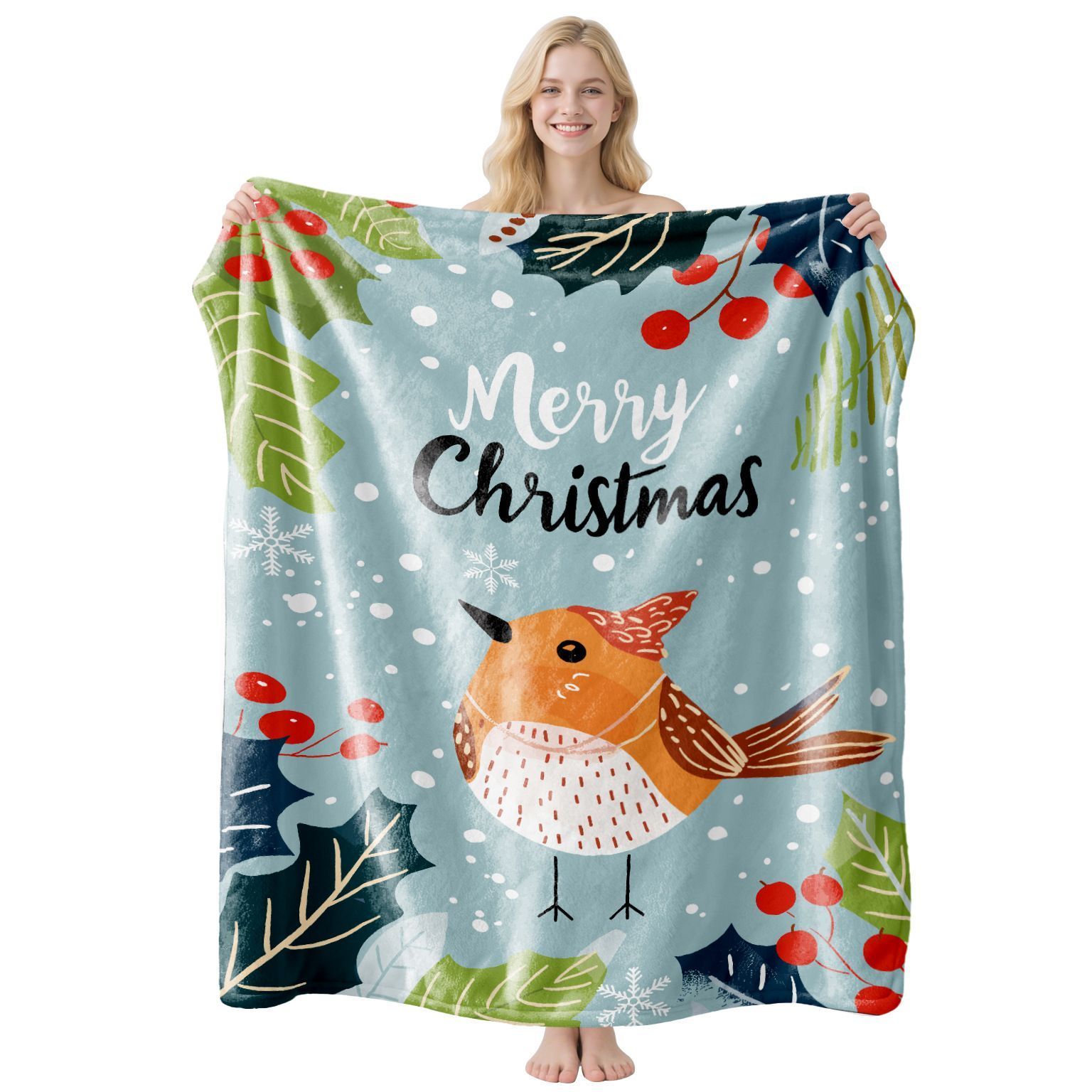 Versatile Warm Flannel Air‑Conditioning Blanket, Multi‑purpose Home Throw, Practical Present For Christmas & Holiday Celebration, Style FLR‑99, Size XL