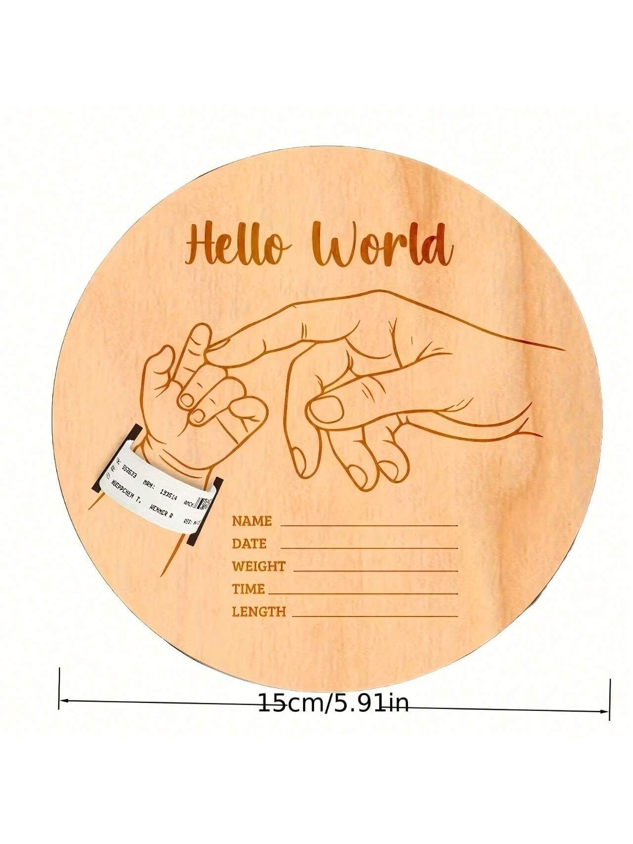 Newborn Hospital Bracelet Engraved Keepsake Box - Personalized Baby Gift With Laser Cut Wood Fiber Pregnancy Wristband - Ideal Mother's Day & โ image 2