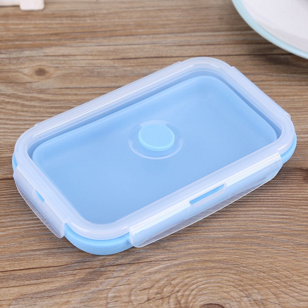 800ml Silicone Collapsible Portable Lunchbox Bowl Folding Food Storage Container Blue โ image 2