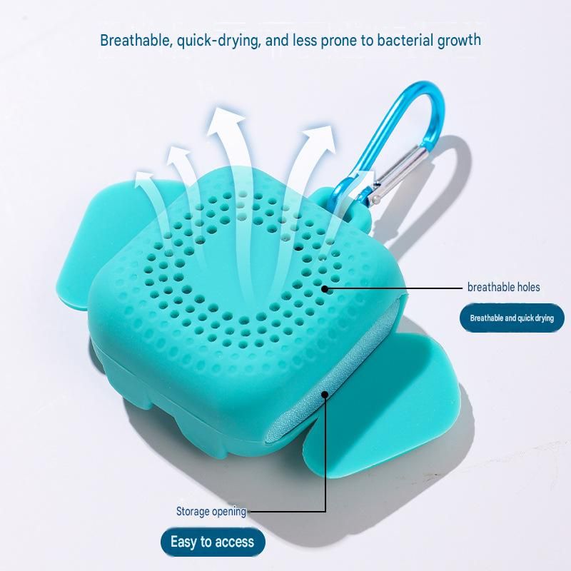 Purple Portable Quick Dry Towel with Elephant Storage Box - Microfiber Cooling Sports Sweat Towel with Silicone Case for Gym Swimming Travel — image 4