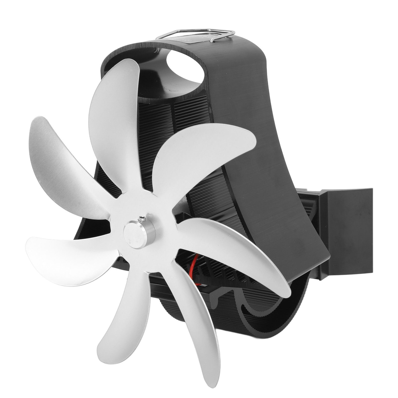 Wood Stove Fan Pipe Fireplace Fan 7 Blades Stove Fan On Chimney Silent Motors Heat Powered Wood Stove Fan Magnetic Wall Mount Silver โ image 4