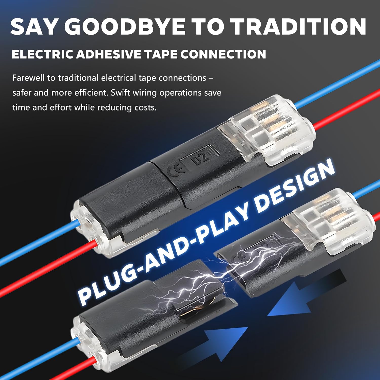 30PCS Double Wire Plug in Connector,Pluggable Low Voltage Wire Connector with Locking Buckle,Quick Disconnect Led Light Strip Connectors 2 Pin,No Wire â image 2