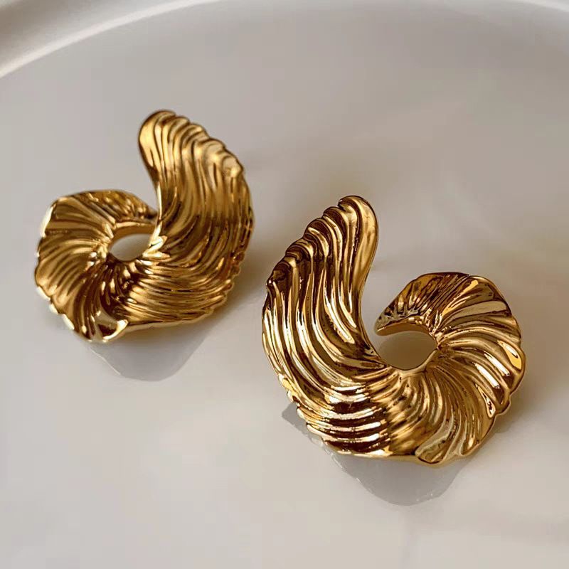2pairs Chunky Gold Hoop Earrings for Women,Trendy Plated Gold/Silver Statement Earring Thick Open Double Hoop Earrings Lightweight — image 2
