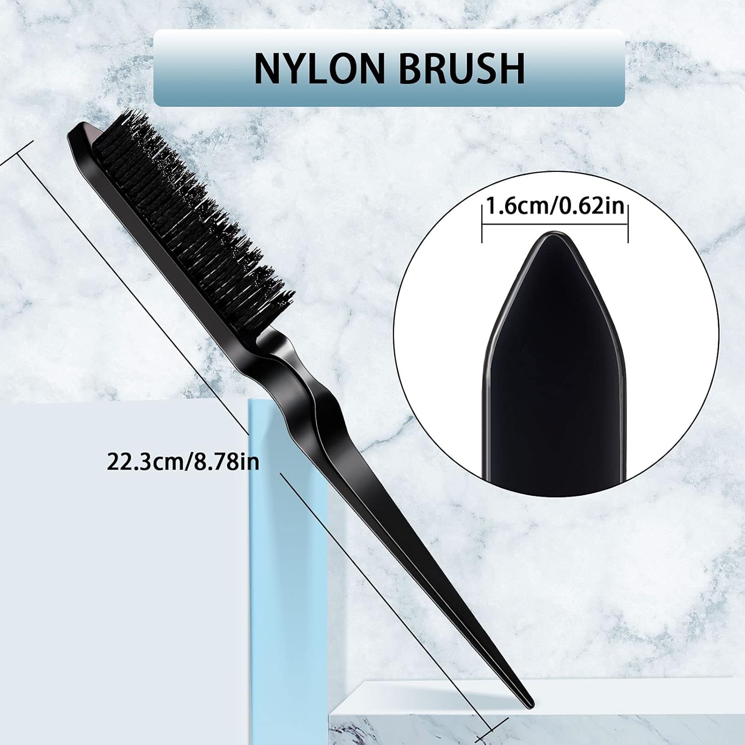 3 Pcs Slick Back Hair Brush Set Bristle Brush Edge Control Teasing Comb for Women Black Hair(Black) โ image 3