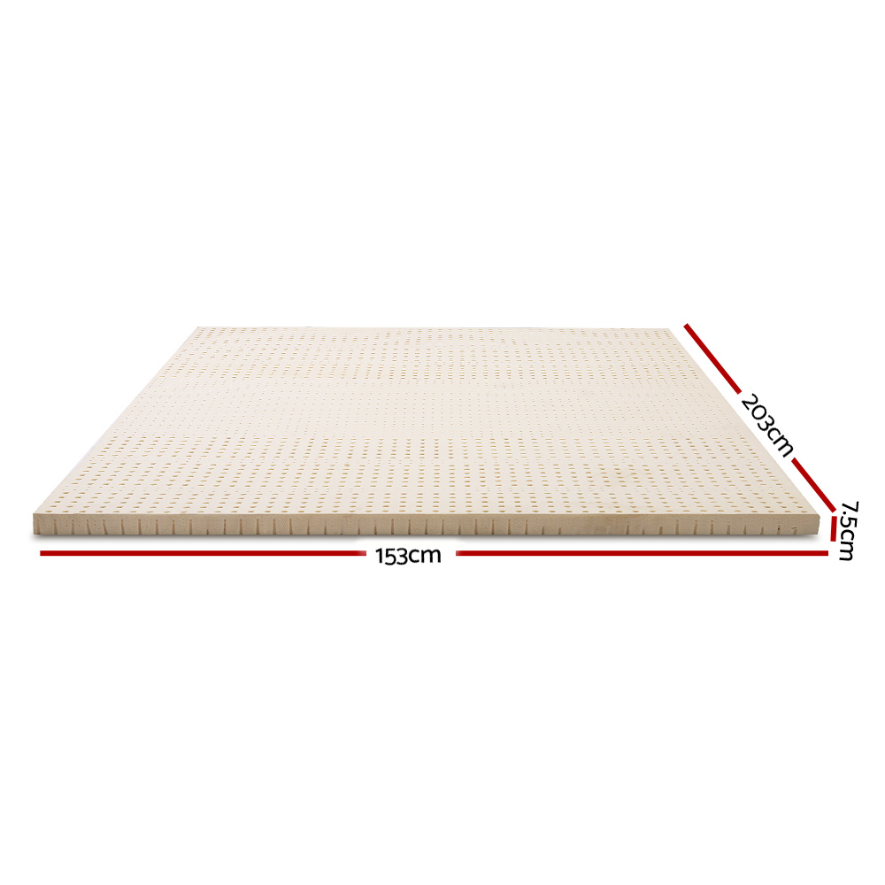 Giselle Bedding Latex Mattress Topper, 7.5cm Thick 7-Zone Pressure Relief Bed Pad with Washable Cover, Cooling Breathable Mat for Side Sleepers & Back Pain โ image 2