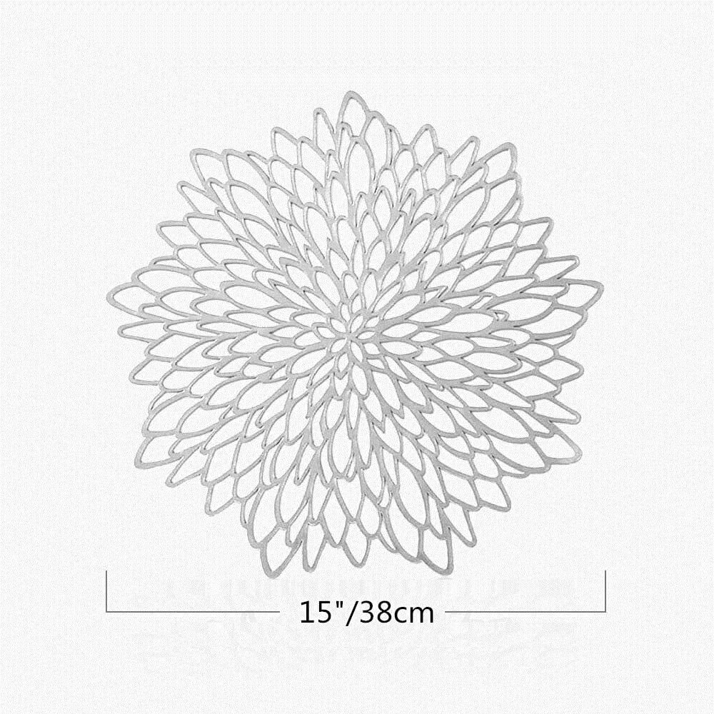 Placemats 15 inch Pressed Vinyl Round Table Mates for Dining Table, Washable and Wipeable Kitchen Place Mat — image 2