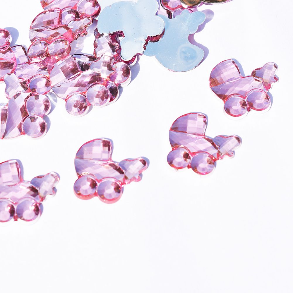 100pcs Baby Shower Birthday Party Gift Decoration Toy Accessories (Pinkcarriage) โ image 2