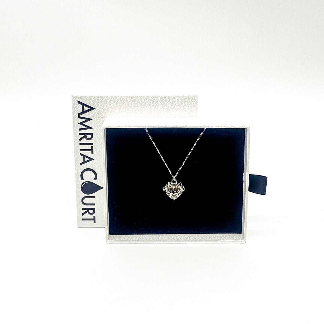 Gift Box - Love Heart White Gold Aroma Necklace + Purify Oil Blend — image 4
