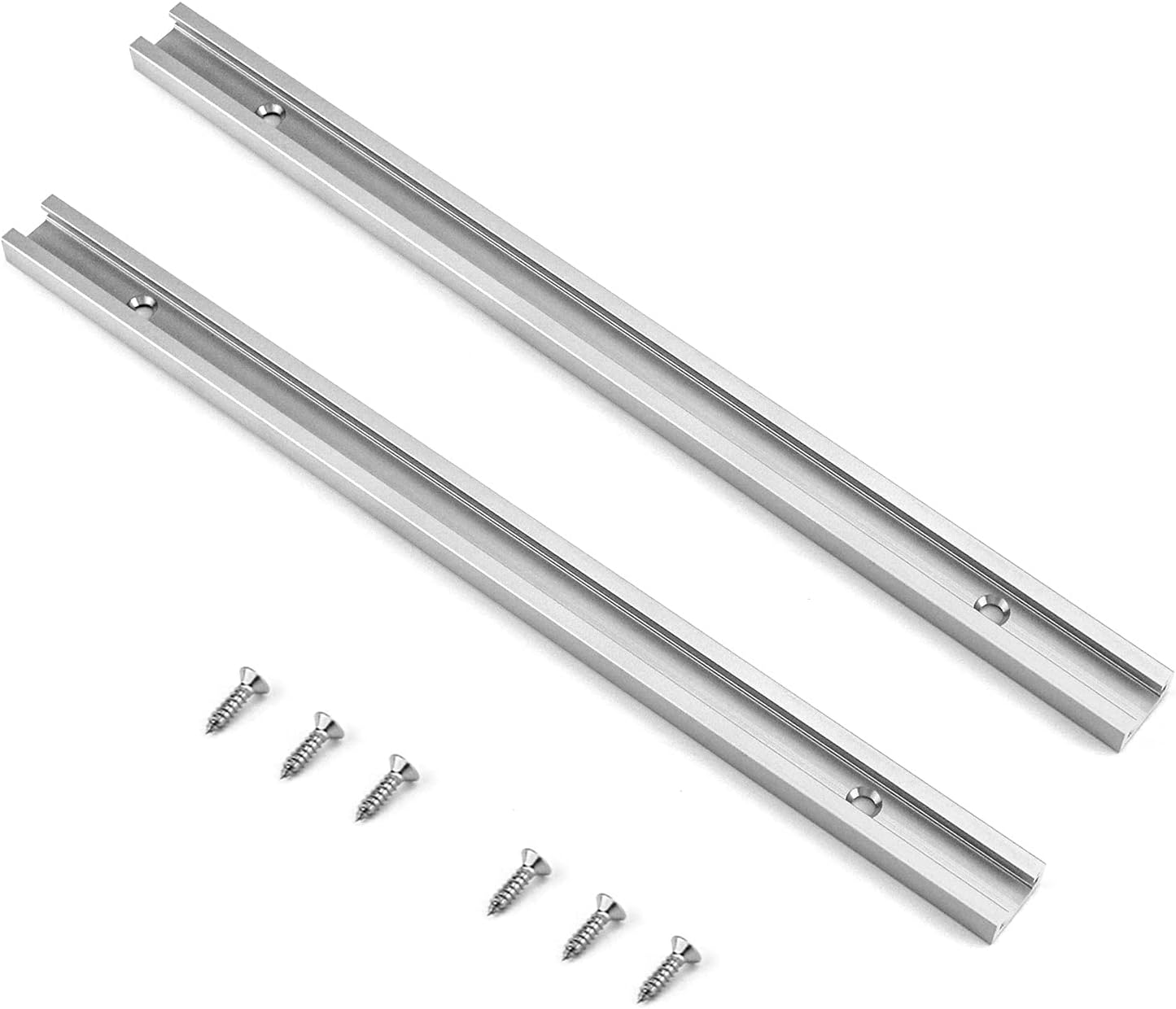 Aluminum T Track, 2 Pack 12 Inch Universal Double Cut Profile T Track, with Predrilled Mounting Holes and Screws, Woodworking and Fixtures, for Drill Press โ image 5