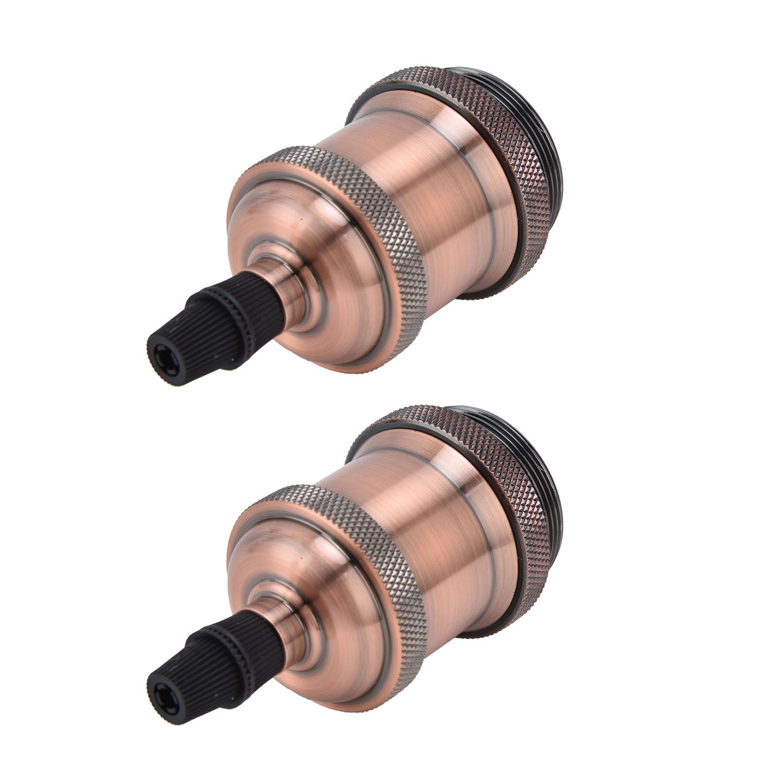 2PCS Vintage Lamp Socket Retro Aluminum Lamp Holder DIY Accessories for E26/27 Vintage BulbsRed Bronze โ image 2
