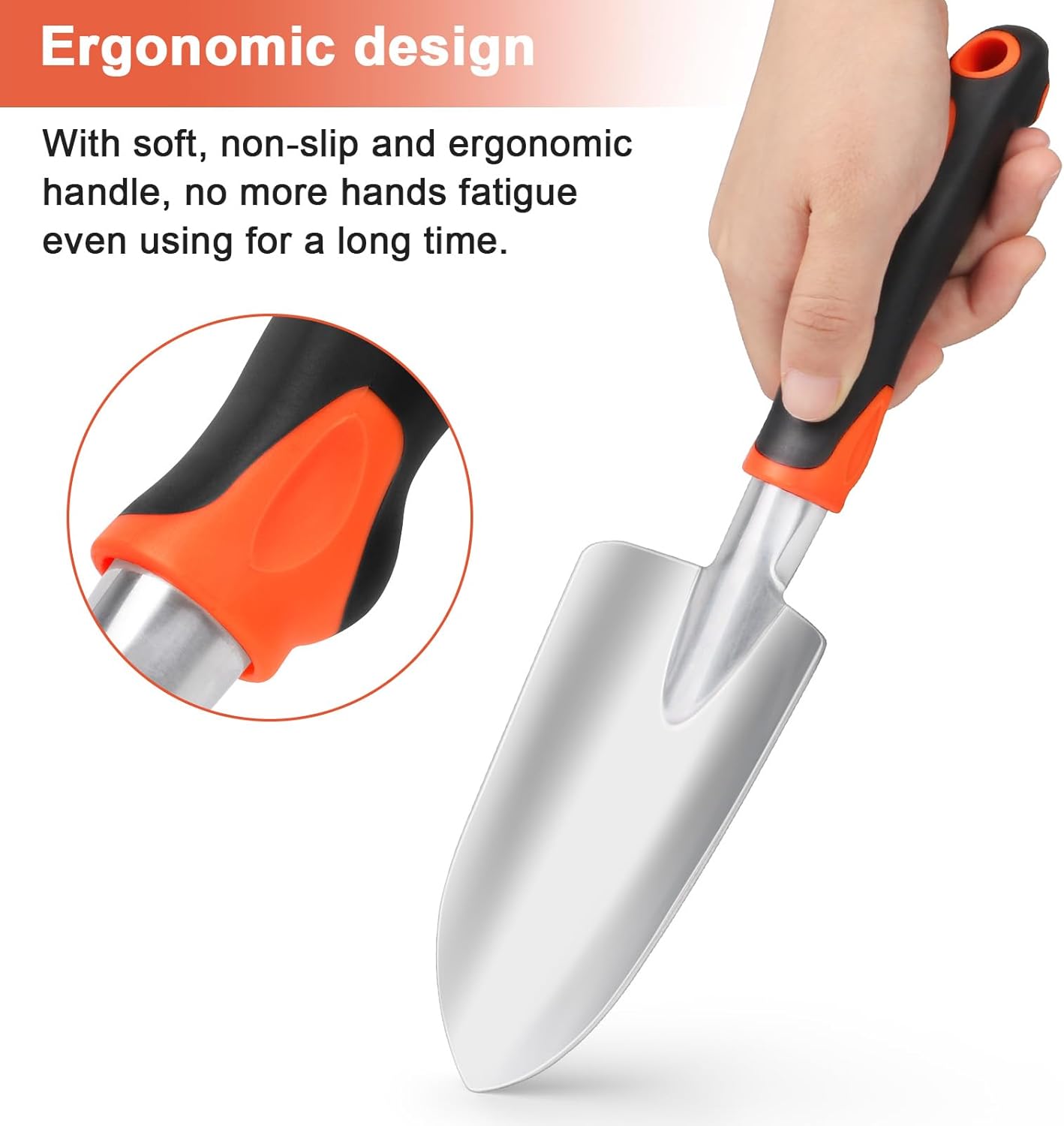 Garden Shovel Garden Hand Trowel, Heavy Duty Hand Shovel + Garden Tools Sets, Gardening Tool Set with 39.3 in Repotting Mat โ image 4