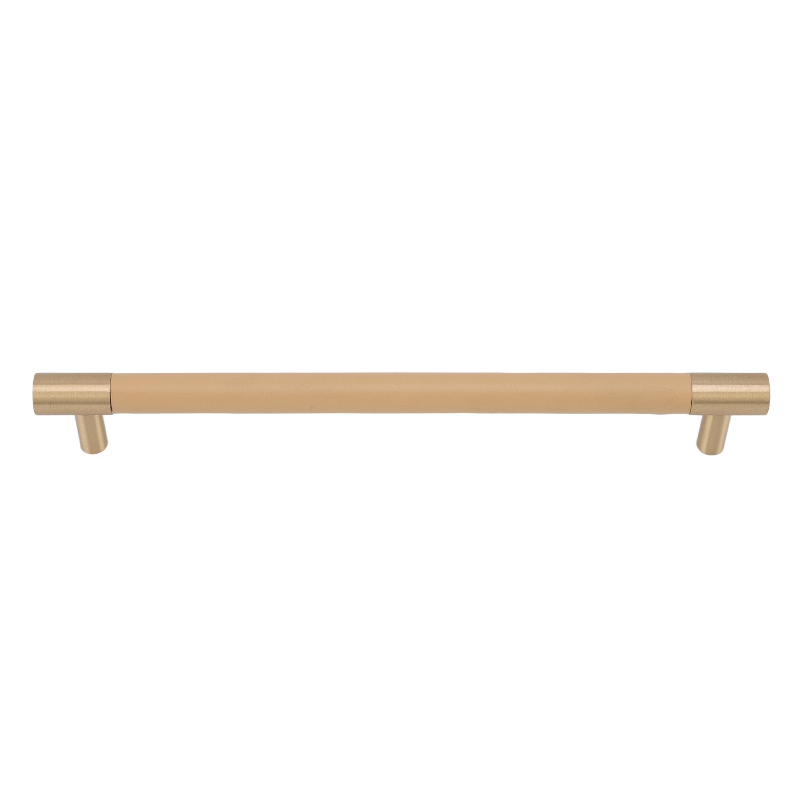 Cabinet Door Handle 224MM Hole Pitch Leather Brass Light Luxury Cupboard Bar Pull Handle for Home Wardrobe Drawer Beige โ image 4