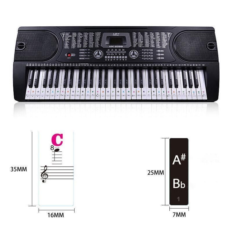 Transparent Keyboard Piano Stickers 88/61/54/49/37 Keys Sticker Note For Learner - Colourful — image 4