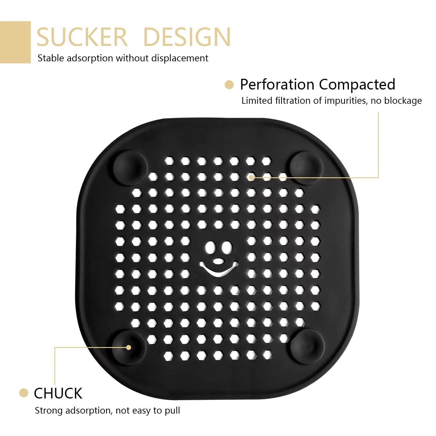 2 Pack Drain Cover Hair Catcher Silicone Drain Protector Hair Stopper for Shower Kitchen Bathroom Bathtub Black β image 2